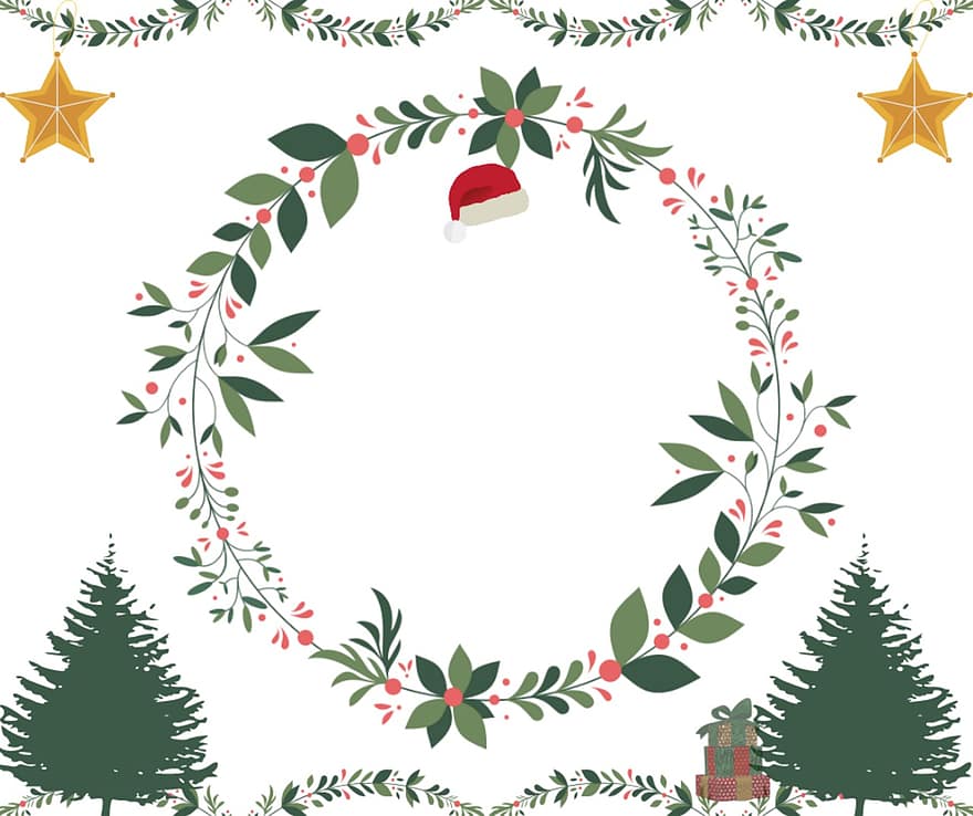 눈, 메리 크리스마스, 사원, 전나무, 크리스마스, 휴일, 제전, 선물, 겨울, 장식, 삽화