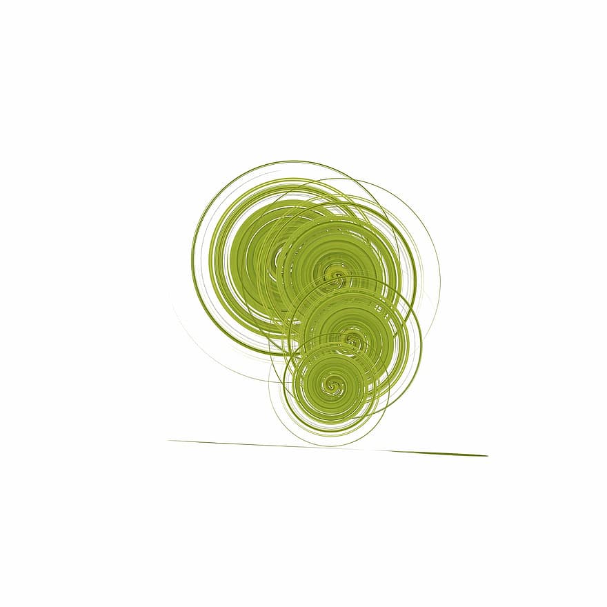 tourbillon, spirales, vert, cercle, dynamique, rond, lignes, modèle
