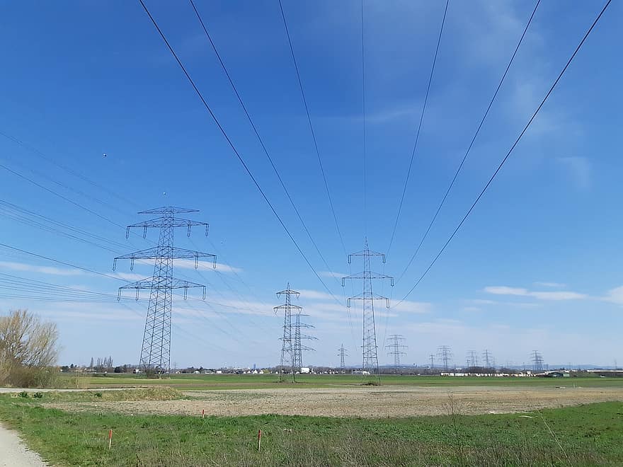 Power Poles, Electricity, Overhead Power Lines, Power Lines, High Voltage, Power Supply, Current, Energy, Overhead Line