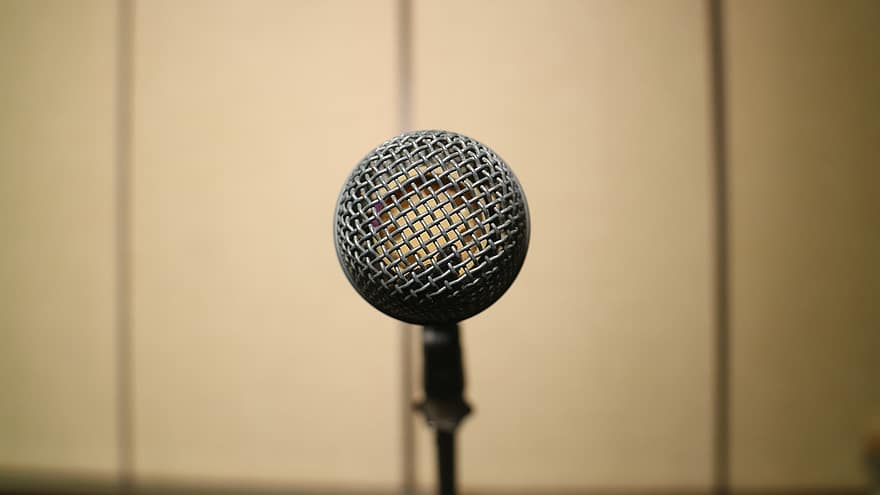 mikrofoni, studio, radio, musiikki, mic, audio-, ääni, puhe, haastatella, äänite, laulaa