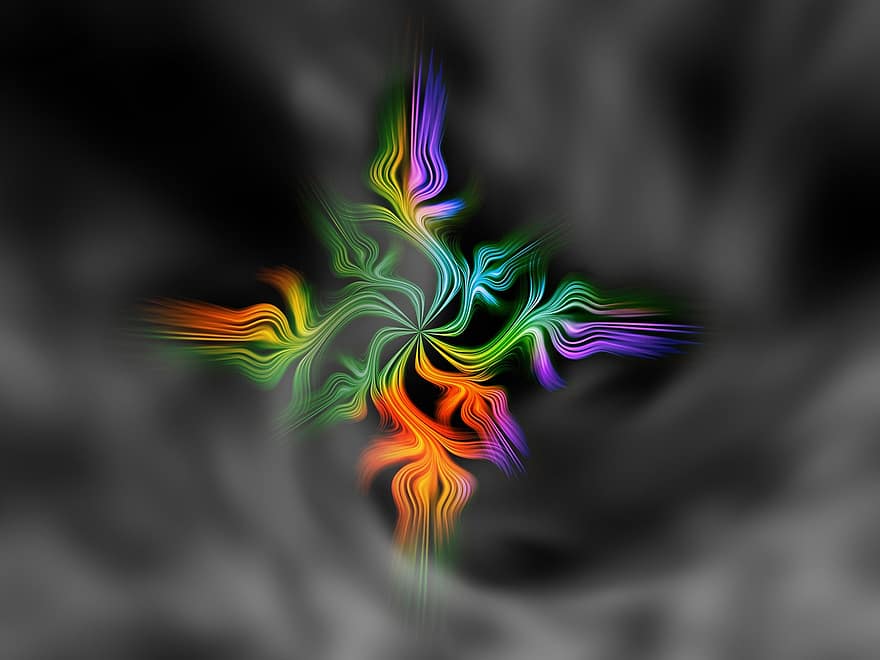 fumaça, arco Iris, abstrato, fractal, forma, fundo, leve, desenhar, textura, efeito, brilhante