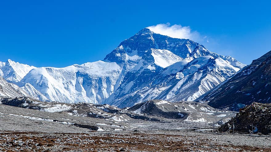 Еверест, Тибет, Китай, снежни планини, Хималаи, пейзаж, природа, Мърсие Зенг, планина, сняг, планински връх