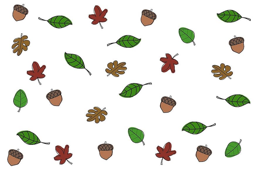 가을 배경, 가을 벽지, 가을, 참나무 잎