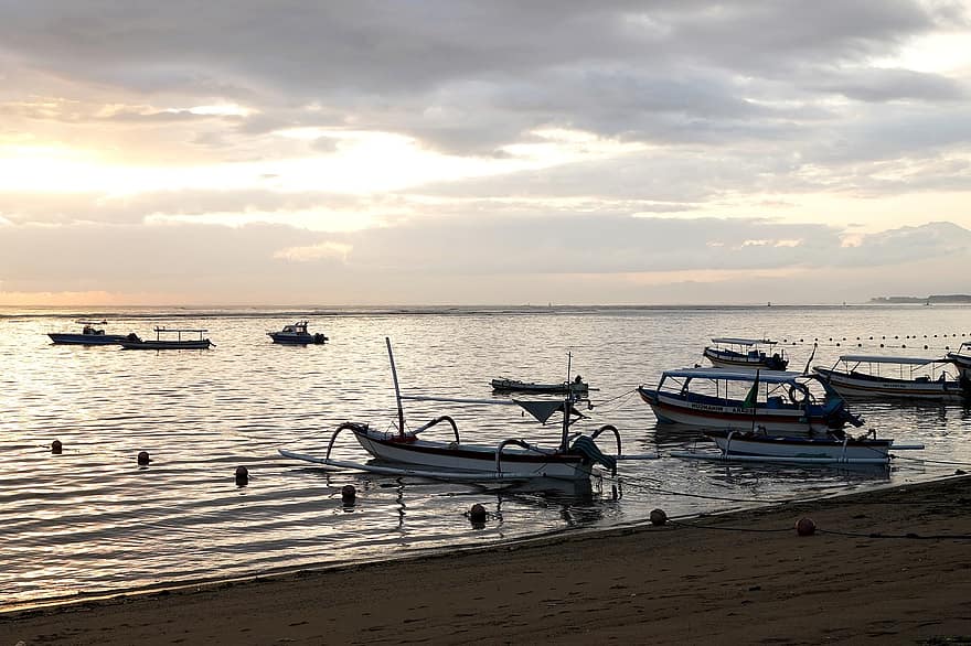 Восход, Утренний блеск, природа, утро, Benoa Beach, бали, Индонезия