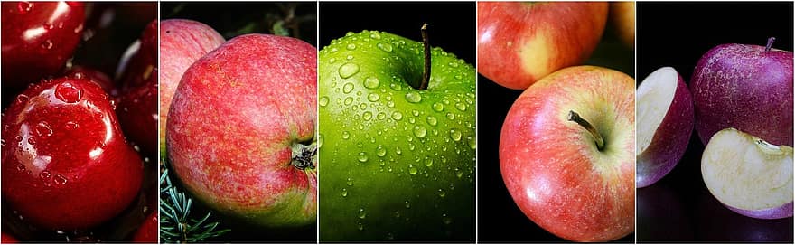 яблоко, фрукты, яблоки, рацион питания, потеря веса, зеленый, пищевой коллаж, питание, здоровый, органический, принимать пищу