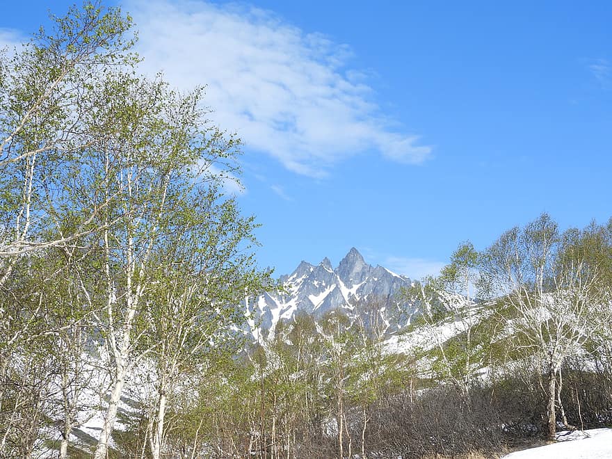 kalni, mākoņi, pavasarī, ziemā, virsotnes, sniegs, raksturs, mirdz, kamchatka, Range Vostracky