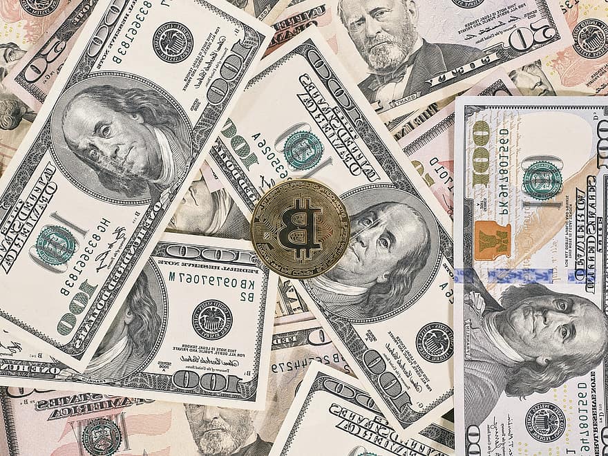 Bitcoin, penge, digital, krypto, blockchain, økonomi, opsparing, guld, bank, finansiere, handle