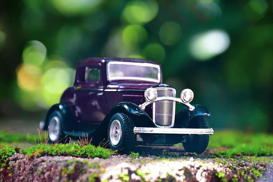 vintage-auto, auto, lelu, klassikko, antiikki-, vanha, matkustaa, miniatyyri, autojen, Ferrari, pelata