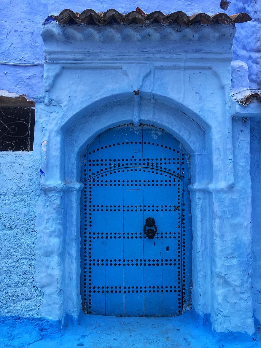 Chefchaouen, marocan, uşă