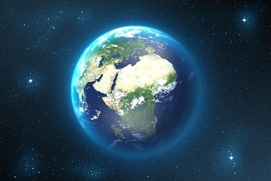 jord, klot, blå planet, rymden, Hem, afrika, Karta, satellit, värld, landa, sfär