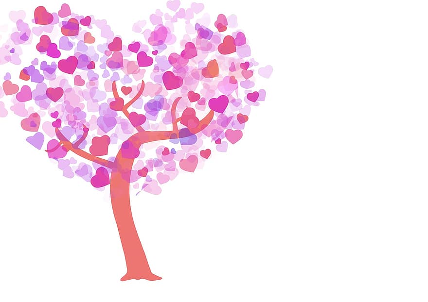 sydän, puu, romanssi, mielitietty, äitien päivä, tunteet, onni, rakkaus, luova, punainen
