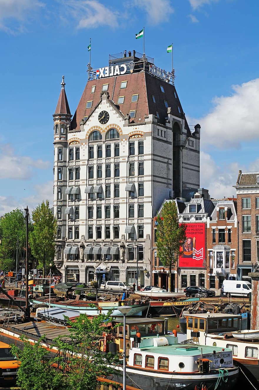 σπίτια, πόλη, Ρότερνταμ, αυτοκίνητα, βάρκες, αρχιτεκτονική, εξωτερικό κτίριο, διάσημο μέρος, αστικό τοπίο, δομημένη δομή, ταξίδι