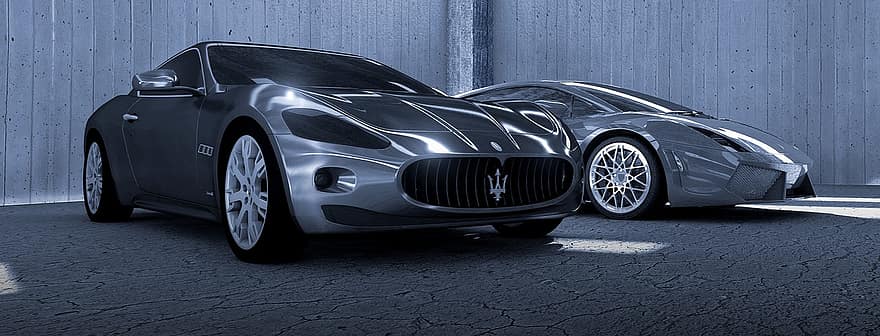 Maserati Gt, maserati, lamborghini, gallardo, lp-560, lamborghini gallardo, sportovní auto, auta, automobil, obrys, kovový