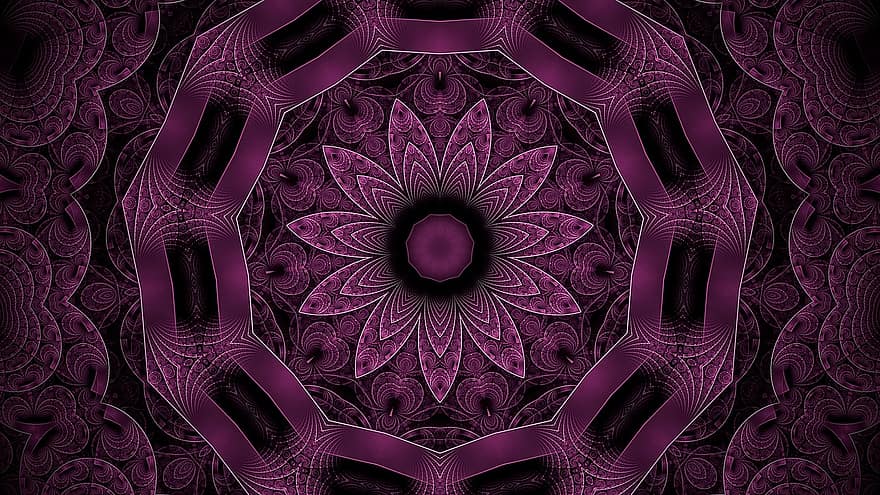 rosetón, mandala, patrón floral, fondo violeta, fondo de pantalla violeta, Art º, papel pintado