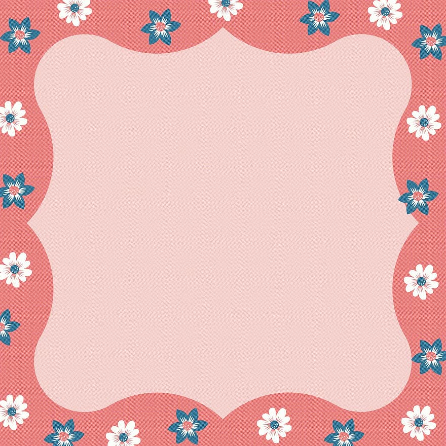 rosa, digitalt papir, floral, mønster, årgang, grense, ramme, papir, mal, blomster, design