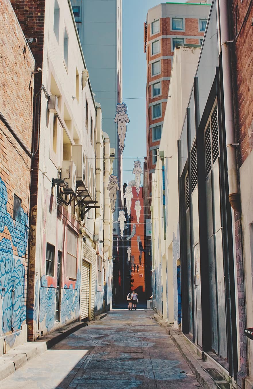 Lane, Laneway, Alley, Urban, Narrow, Graffiti, Art, Street Art, Australia, Sydney