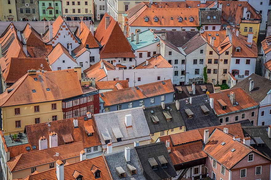 Cesky Krumlov, Houses, City, Czech Republic, Europe, Bohemia, South Bohemia, český Krumlov, Cz, Roofs, Roof