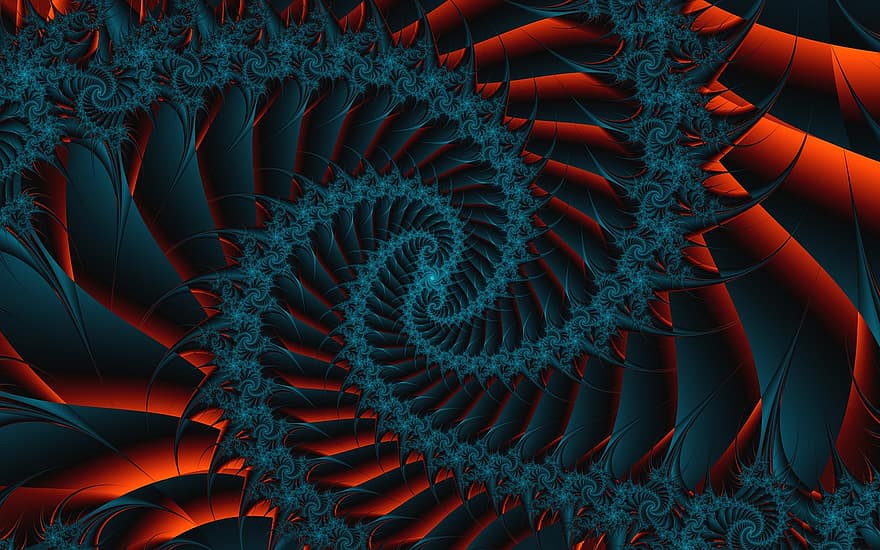 fractal, resum, art, matemàtiques, patró, espiral, vortex, fosc, digital, modern