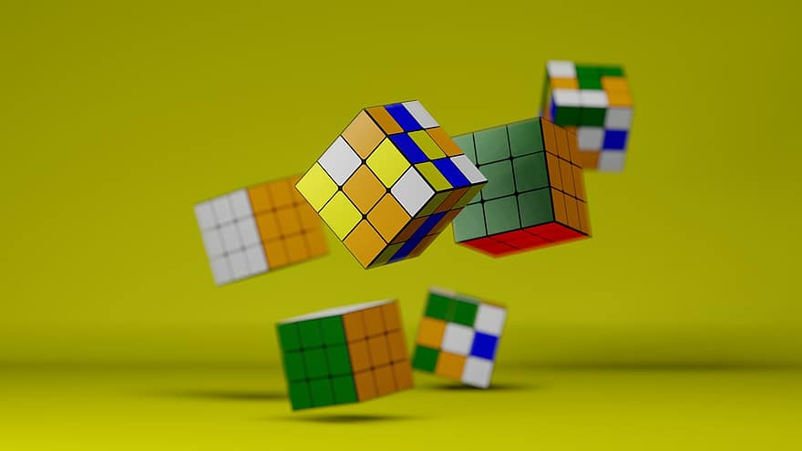Cubos de Rubik, enigma, jogos