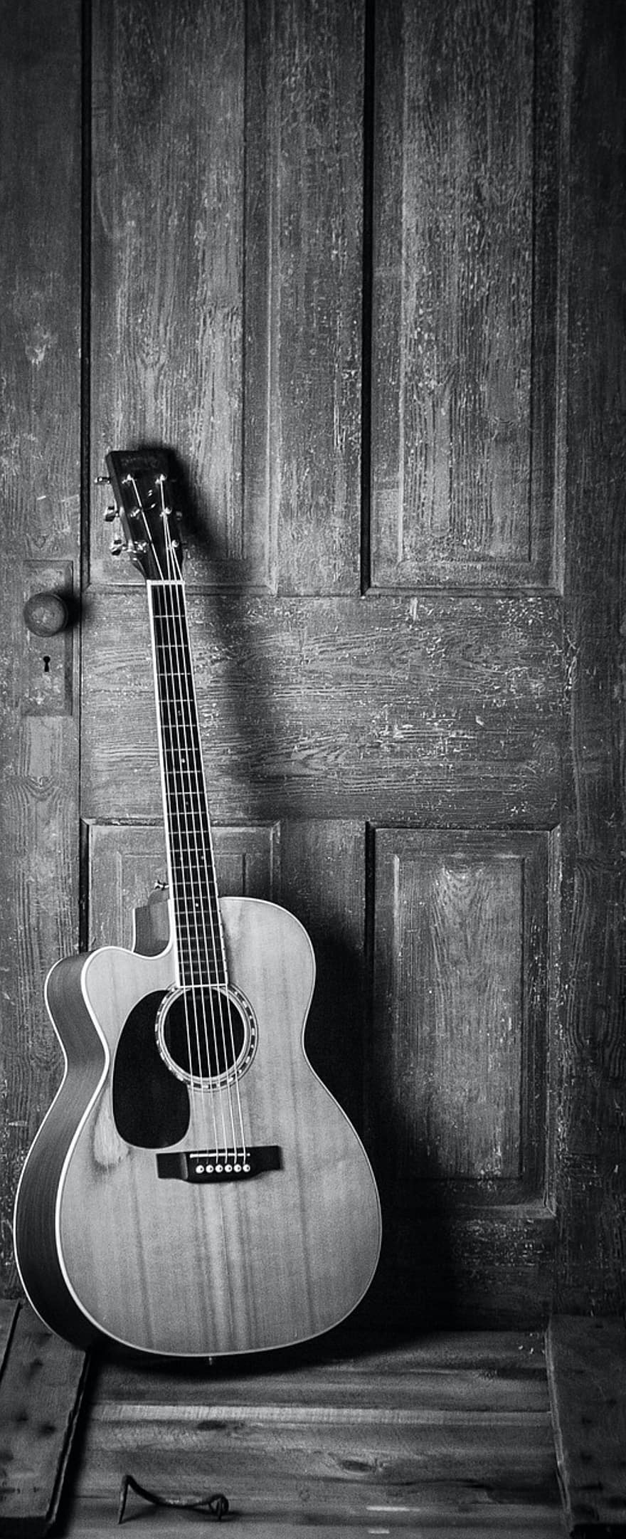 Music, Guitar, Instrument, Door, Peace, Acoustic, wood, musical instrument, acoustic guitar, close-up, fretboard