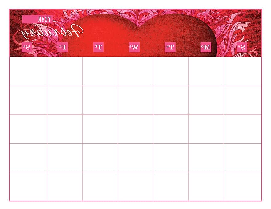 kalender, Kalender sjabloon, februari, planning, decoratief, werk, bureau, afspraak, papier