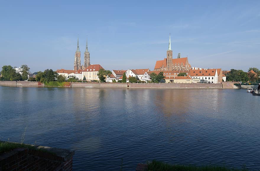Buildings, River, Towers, Churches, Cityscape