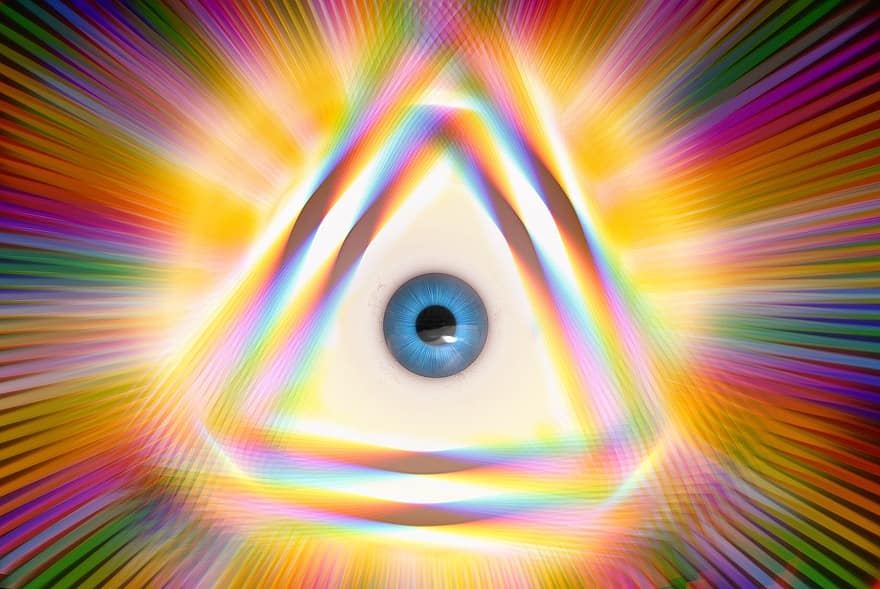 öga, chakra, aura, ny tid, meditera, medvetenhet, symbol, upplysning, Gud, guds öga, självförverkligande
