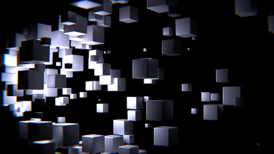 Geometry, Abstract, Background, Fractals, Graphic, Cube, Surreal, Light, Darkness
