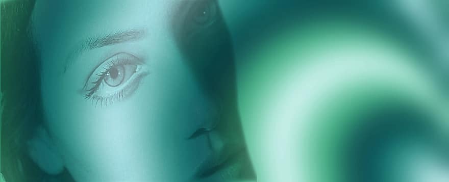 Woman, Banner, Header, Background, Abstract, Face, Personal