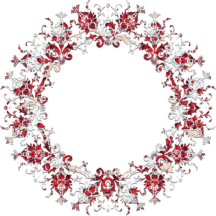 rot-Weiss, roter Rand, weißer Rahmen, Ornament, Dekoration, Rand, Ahorn, Natur, Grün, Indien, Papierblumenhintergrund