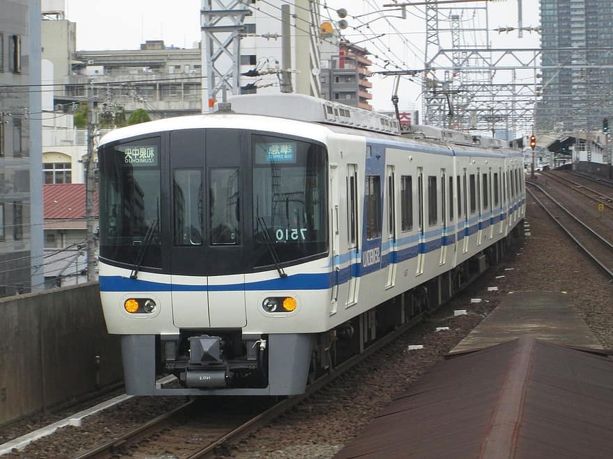 tren, Ferrocarril ràpid de Semboku, Japó, ferrocarril, Osaka, Osaka city, Ciutat de Sakai, transport, mode de transport, vies del ferrocarril, indústria