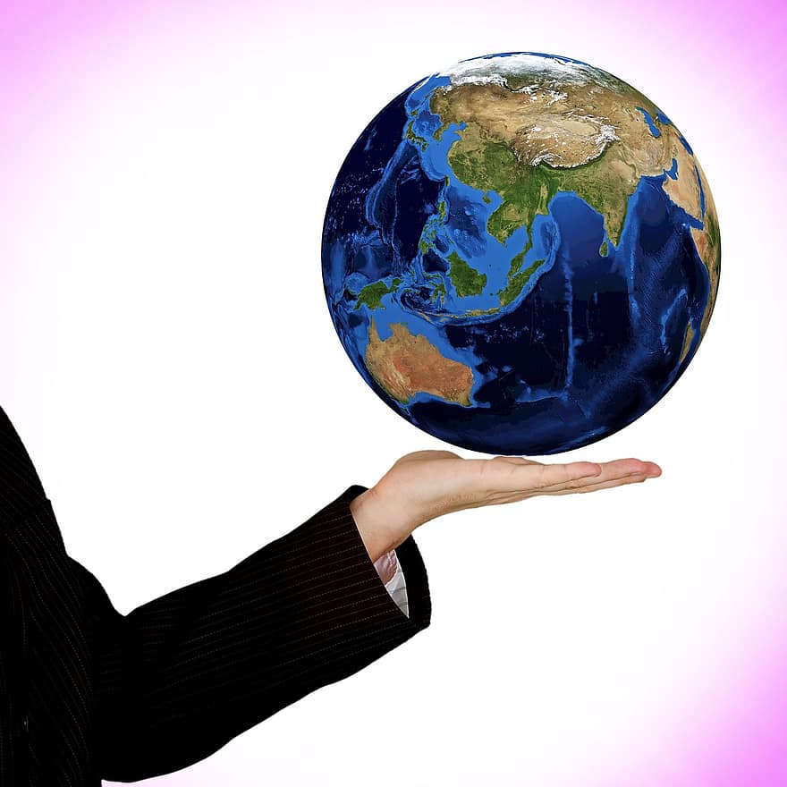 Terre, monde, mains, développer, croître, le progrès, Offre globale, marché mondial, marché, international, Marché international