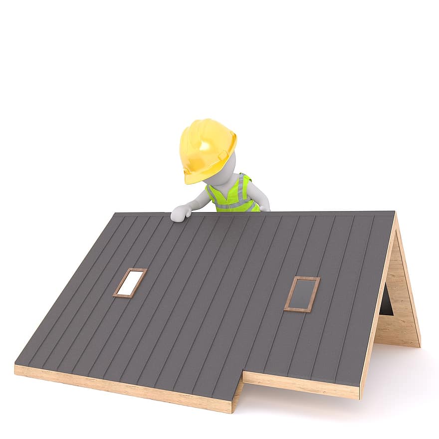 Roof, Roofers, Craftsmen, Helmet, Safety Vest, Protection, Work, Craft, Brick, Architecture, Tile