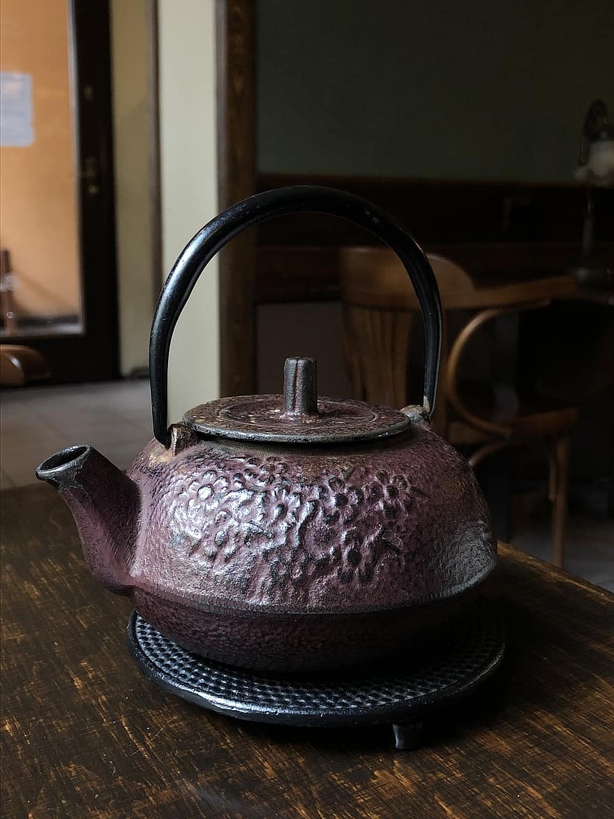 Kettle, Pitcher, Tea, Coffee, Café, Restaurant, teapot, table, wood, cultures, single object