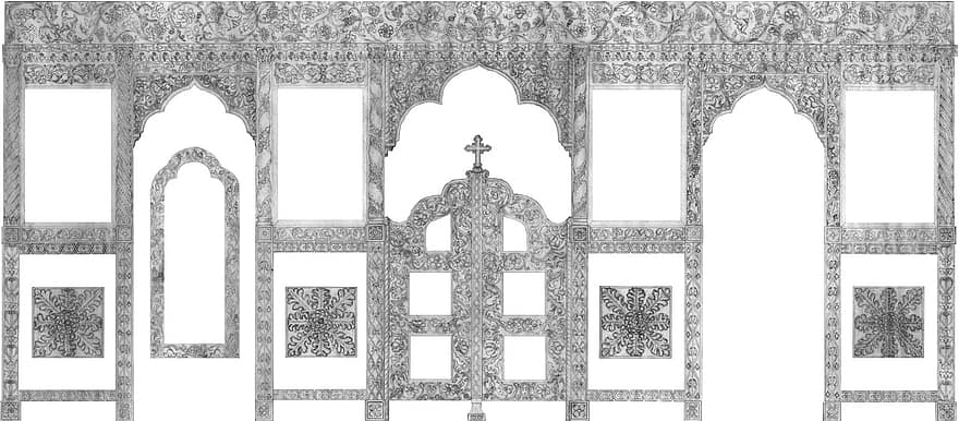Iconostasis, Altar, Altar Door, Church Door, Church, Input, Architecture, Goal, Wooden Door, Portal, Wood Carving