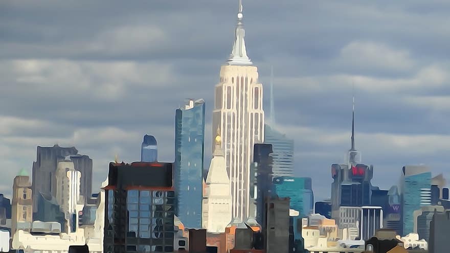 thành phố, Newyork, nyc, các tòa nhà