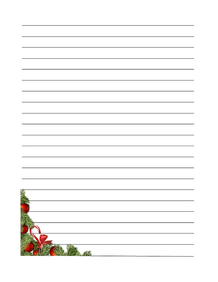 Página de diario con líneas, Navidad