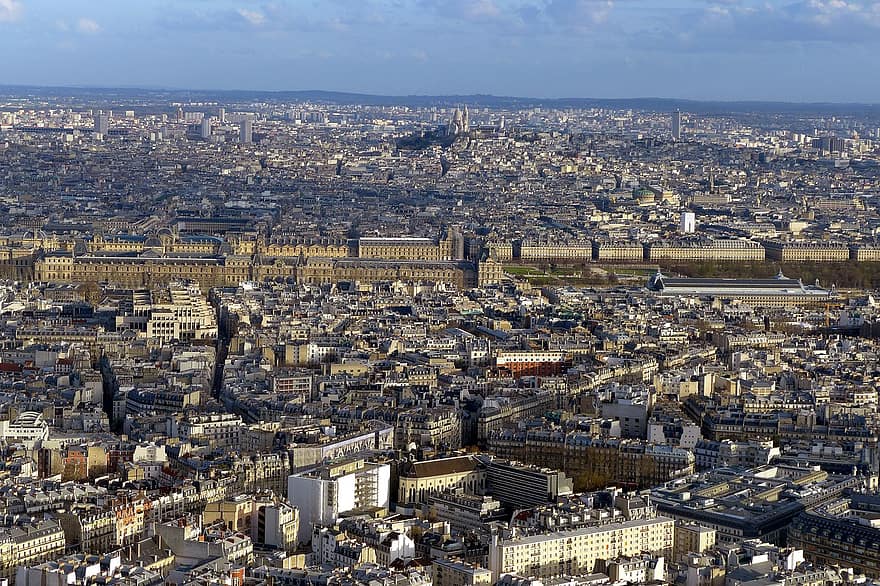 stad, Parijs, Frankrijk, metropolis, megalopolis, stedelijk, architectuur