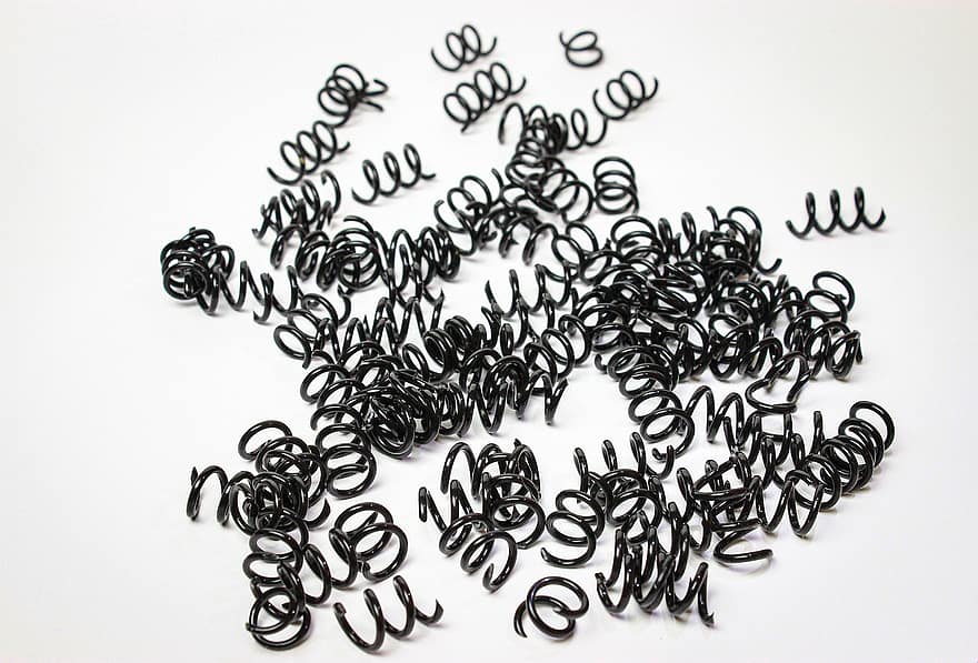 ressorts, Bobines de molla, espiral, bobines, metall, acer, mecànic, cables, corba, retorçat, metàl·lic