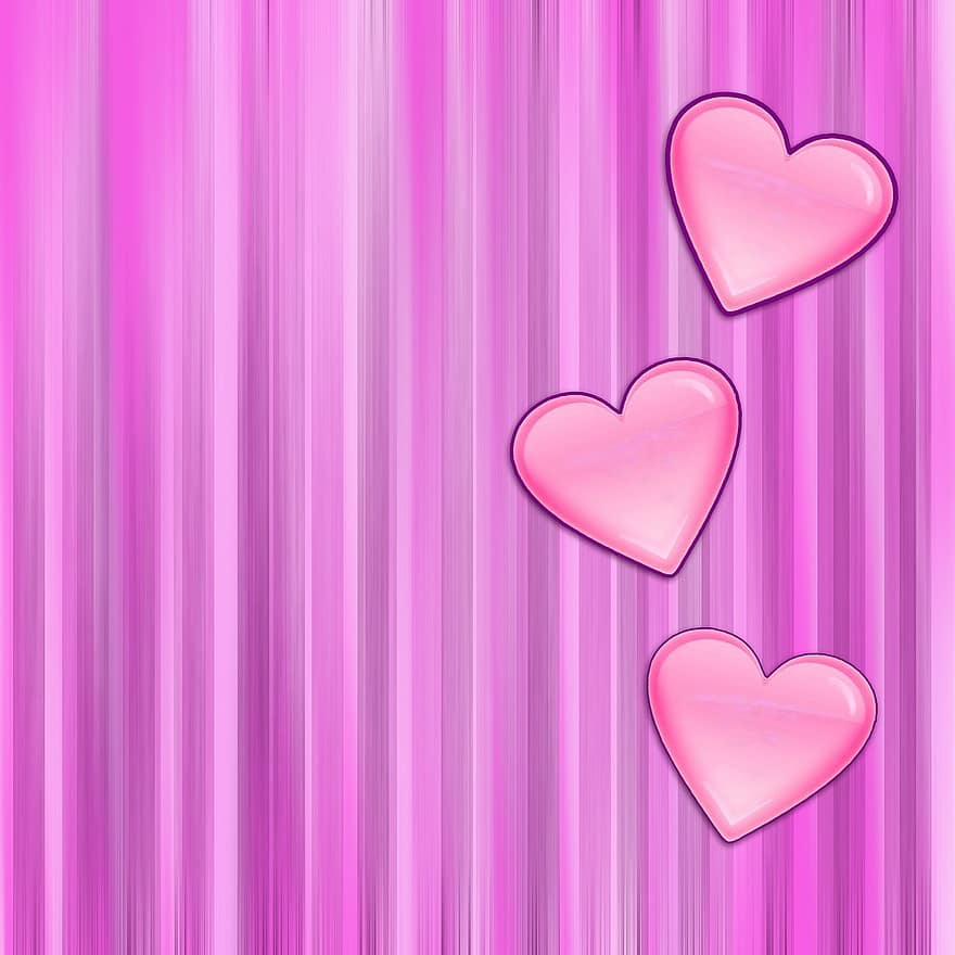 фон, сердце, розовый, сердца, цвет, красочный, бумага, романтик, любить