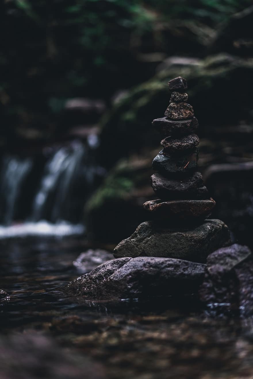 Stacked Stones, Balance, Stones, Falls, Water, Zen, Nature, Stack, Rocks, Stack Of Stones, Stacked
