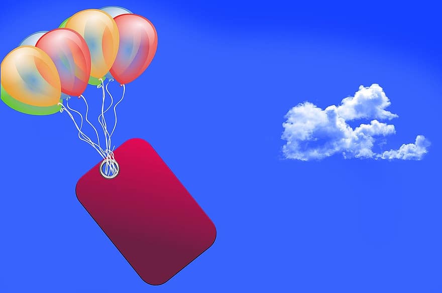 wolk, ballon, schild, hemel, kleurrijk, wolken, achtergrond afbeelding