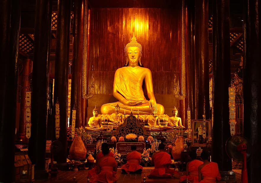 monges, templo, adoração, oração, religião, fé, orar, budismo, meditação, espiritualidade, tradição