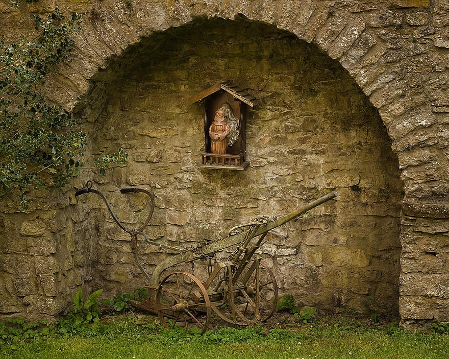 Archway, Wall, Plough, Antique, Wood, Old, christianity, history, religion, architecture, cultures
