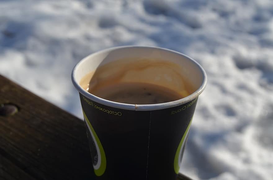káva, zimní, ráno, espresso, napít se, detail, teplo, teplota, kávový šálek, kofein, svěžest