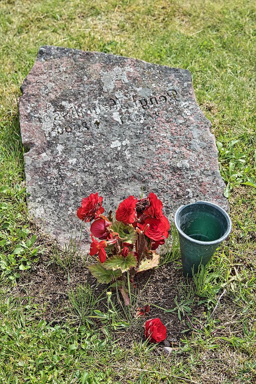 Flowers, Memorial, Memory, Headstone, Tombstone, Grave