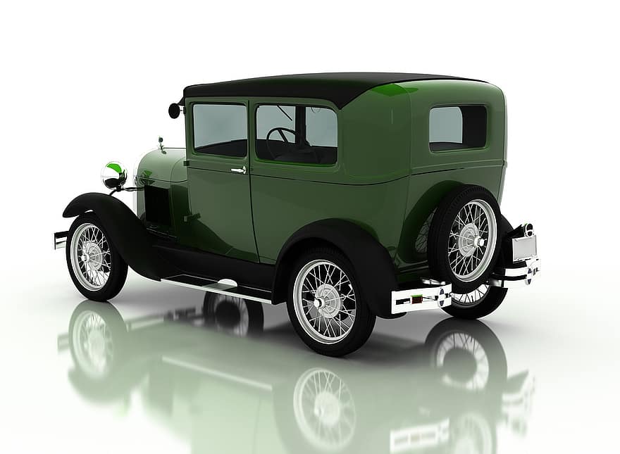 Форд А Тюдор 1929г, кола, реколта, брод, Автоматичен, Колекционерски автомобили, класически, стар, транспорт, автомобилен, античен