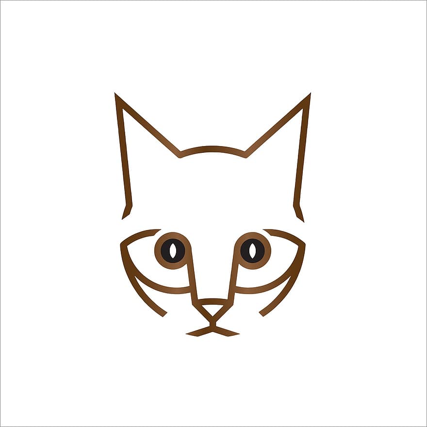 kaķis, dzīvnieku, ikona, logotips, Pakistānas kaķis, smieklīgs kaķis, Minimālistisks kaķis, Kaķa logotips, Vienkāršs kaķis, Minimālistisks kaķa logotips, māksla