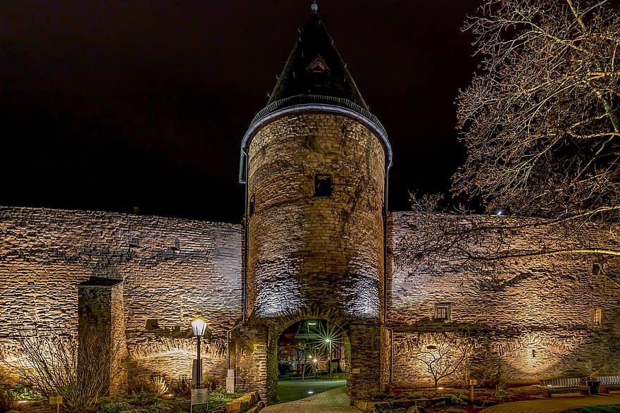 Andernach, kaupunki, Rheinland-Pfalz, Saksa, yö-, historiallinen, arkkitehtuuri, rakennus