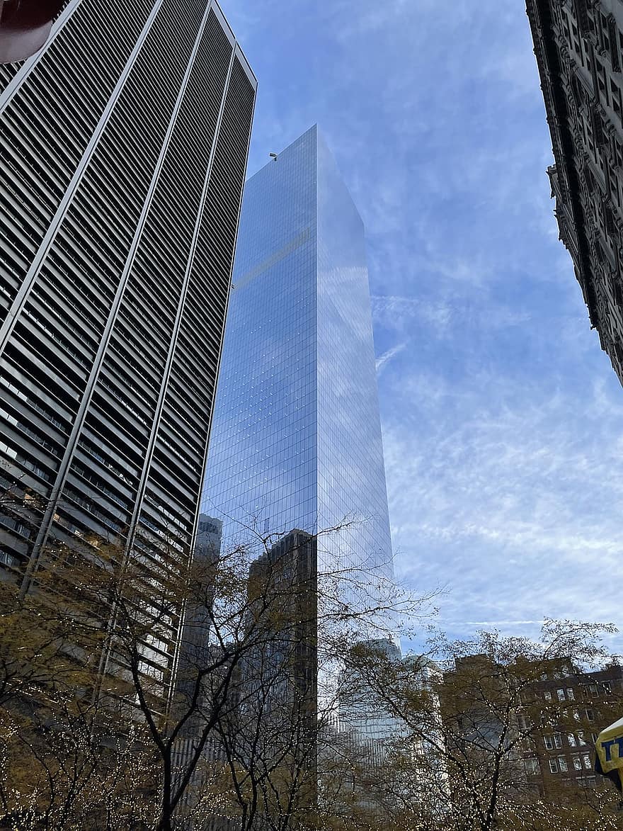 keskuspuisto, New York, NYC, New York City, arkkitehtuuri, pilvenpiirtäjä, rakennuksen ulkoa, rakennettu rakenne, moderni, ikkuna, sininen